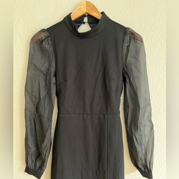 NWOT Seeking Sophistication Black Backless Balloon Sleeve Maxi Dress - Picture 4 of 8